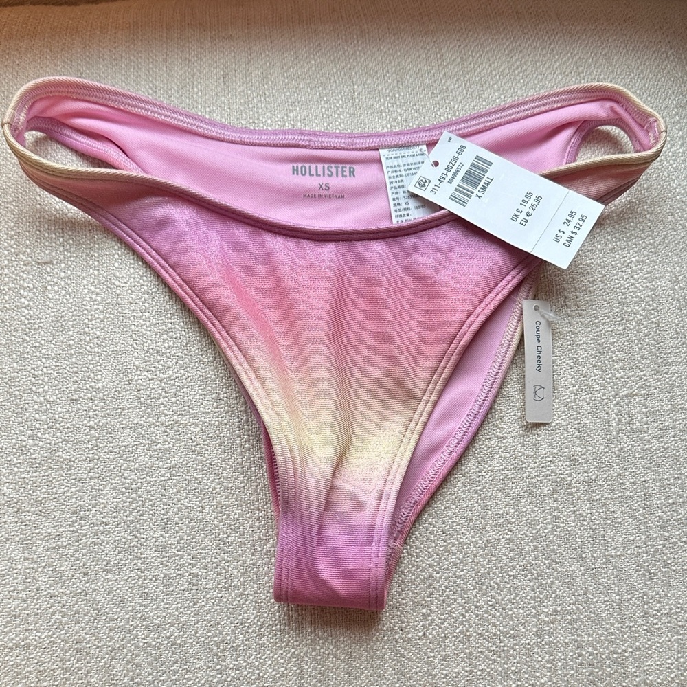 Hollister Pink to Yellow Ombre Bikini Bottoms